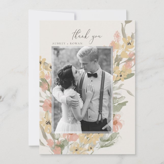 Carte de remerciements fleuri du jardin (Devant)