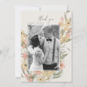 Carte de remerciements fleuri du jardin