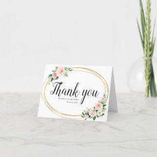 carte de remerciements fleuri rose vif