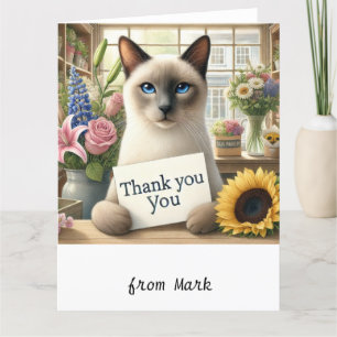 Carte De Remerciements Fleuriste de chat "Envoyez une gratitude pure et s