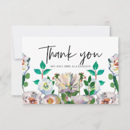Carte De Remerciements Fleurs aquarelles pastel ravissantes