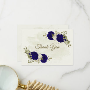 Carte De Remerciements Fleurs beiges royales mariage botanique