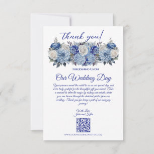 Carte De Remerciements Fleurs bleu aquarelle-Mariage-