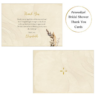 Carte De Remerciements Fleurs Boho Herbe de Pampas Baptême de Mariée Orth