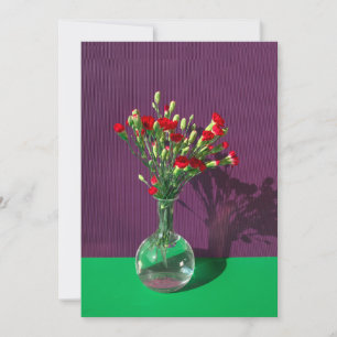Carte De Remerciements Fleurs   Bouquet Carantion Rouge