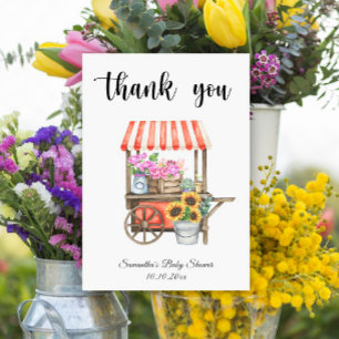 Carte De Remerciements Fleurs cultivées localement Baby shower du marché 