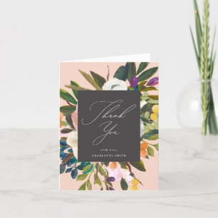 Carte De Remerciements Fleurs d'agrumes lumineuses   Poche