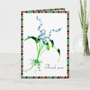 Carte De Remerciements Fleurs dans le cadre des étincelles