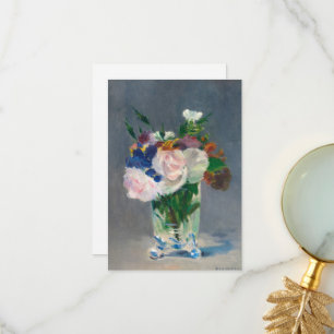 Carte De Remerciements Fleurs dans un vase de cristal par Edouard Manet