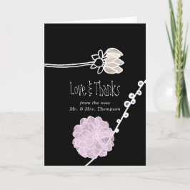Carte De Remerciements Fleurs d'aquarelle modernes Photo Mariage