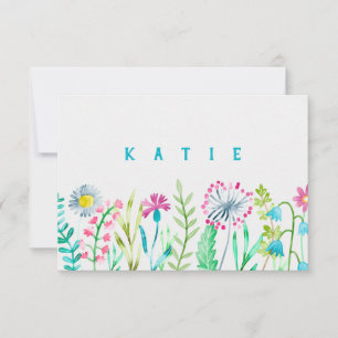 Carte De Remerciements Fleurs d'aquarelle Papier à lettres personnalisé