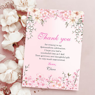 Carte De Remerciements Fleurs de cerises Sweet sixteen Floral Anniversair