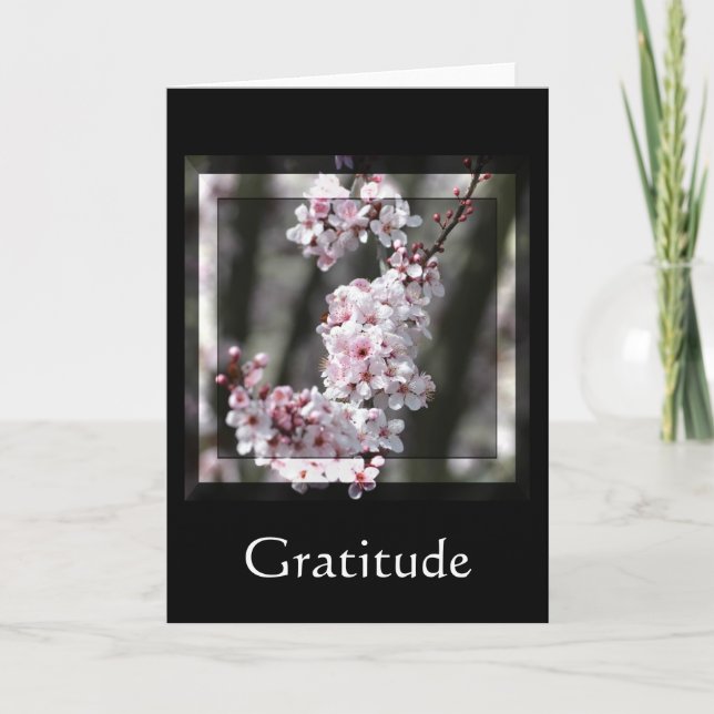 Carte De Remerciements Fleurs de cerisier de gratitude florales (Devant)