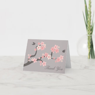 Carte De Remerciements Fleurs de cerisier roses/carte de remerciements