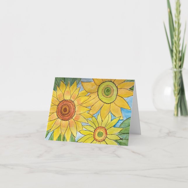 Carte De Remerciements Fleurs de couleur aquarelle (Devant)