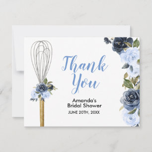 Carte De Remerciements Fleurs de marine Bientôt emportée Shower de mariag