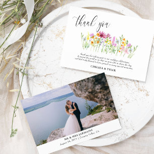 Carte De Remerciements Fleurs de pré-photo fleurs sauvages Mariages