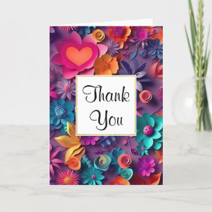 Carte De Remerciements Fleurs de printemps colorées Motif