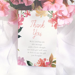Carte De Remerciements Fleurs de printemps Remerciements pour Baby Show
