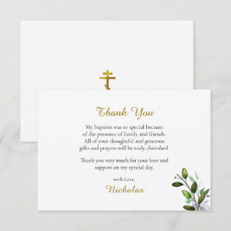 Carte De Remerciements Fleurs délicates de lilas Eucalyptus Baptême ortho