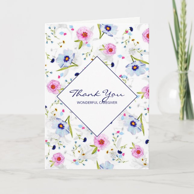 Carte De Remerciements Fleurs délicieuses (Devant)
