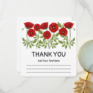 Carte De Remerciements Fleurs d'été joyeuses floraison de pavot