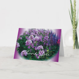 Carte de remerciements, fleurs d'hisbiscus pourpre