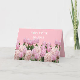 Carte De Remerciements Fleurs Hyacinthe et Tulipes Personnalisé