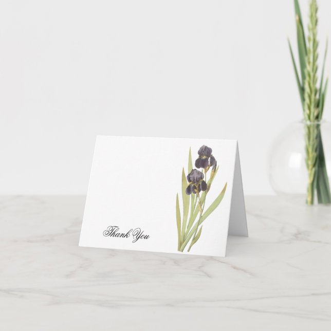 Carte De Remerciements Fleurs Iris Violettes (Devant)