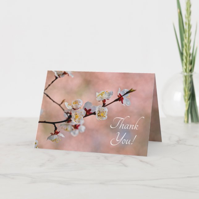 Carte De Remerciements Fleurs japonaises d'abricot (Devant)