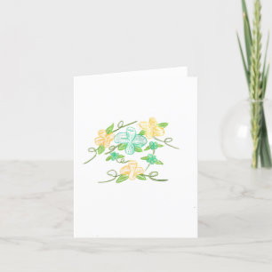 Carte De Remerciements Fleurs jaunes et bleues