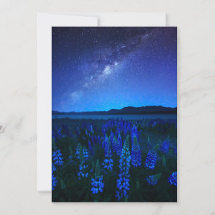 Carte De Remerciements Fleurs   Lupines fleurissant à Night Lake Tekapo