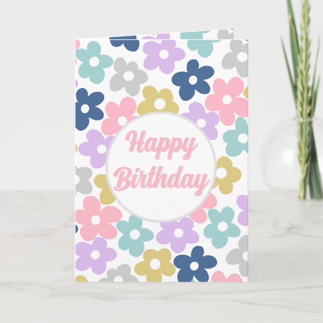 Carte De Remerciements Fleurs marguerites super Retro Boho Floral (Devant)
