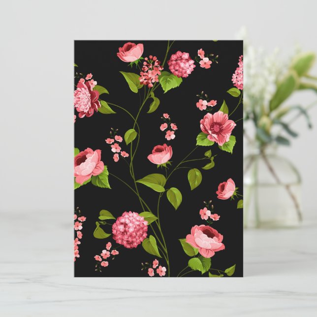 Carte De Remerciements Fleurs Motif 18 (Debout devant)
