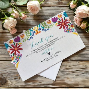 Carte De Remerciements Fleurs Nuestra Boda mexicaines Mariage botanique