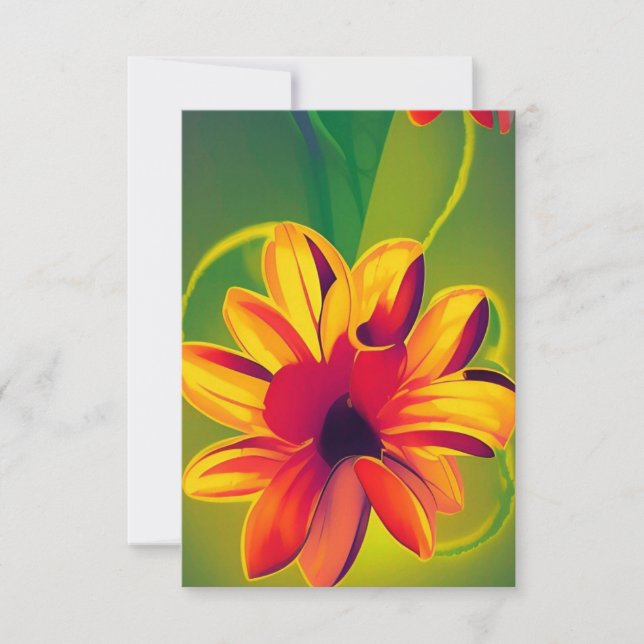 Carte De Remerciements Fleurs orange rouge rouge rouge rouge vert chitty  (Devant)