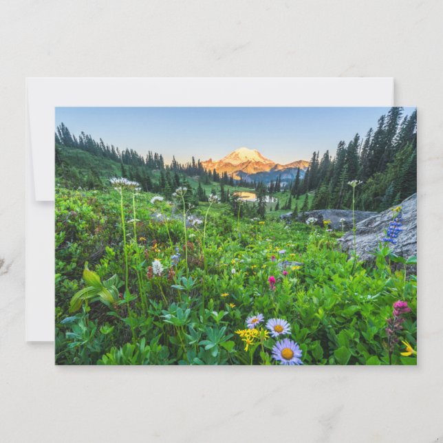 Carte De Remerciements Fleurs | Parc national du Mont Rainier (Devant)