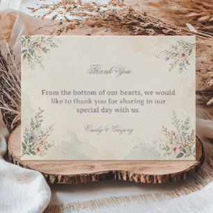 Carte De Remerciements Fleurs pastel doux