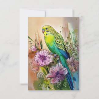 Carte De Remerciements Fleurs perruques et violettes