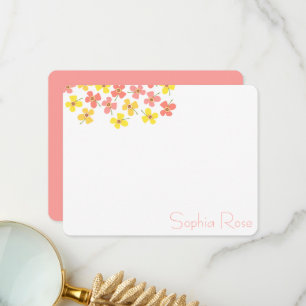 Carte De Remerciements Fleurs Pop Fleurs Pop Chic Nouvelle Fille Bébé