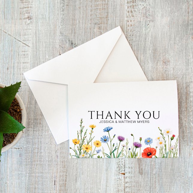 Carte De Remerciements Fleurs printanières remerciements de couple (Créateur téléchargé)