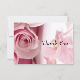 Carte De Remerciements Fleurs roses de remerciement