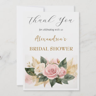 Carte De Remerciements Fleurs roses de remerciement de mariage personnali