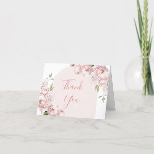 Carte De Remerciements Fleurs roses Fille Baby shower bébé en fleur plié