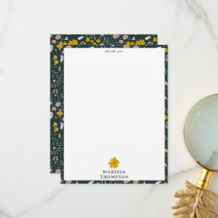 Carte De Remerciements Fleurs sauvages bohémiens de la moutarde