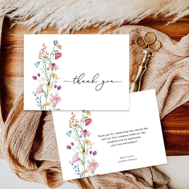 Carte De Remerciements Fleurs sauvages dans le Baby shower Bloom (Créateur téléchargé)
