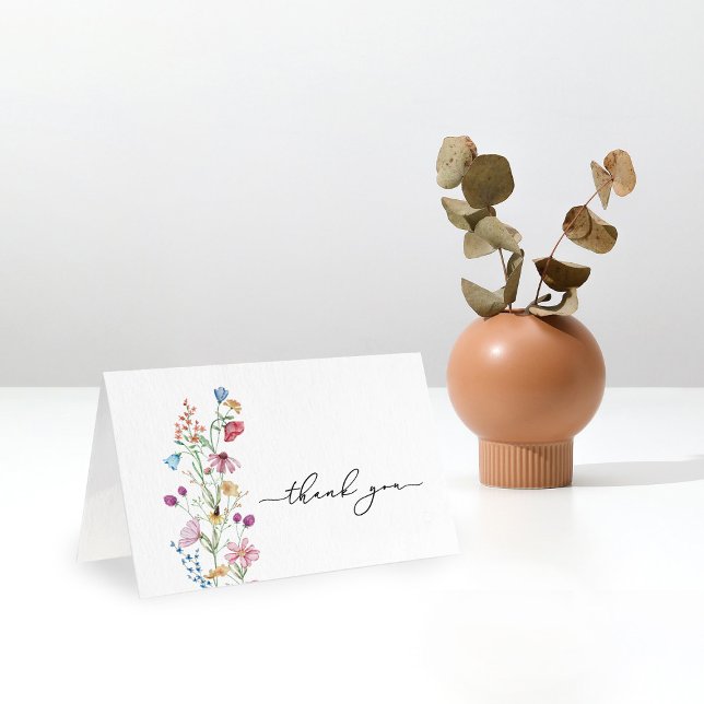 Carte De Remerciements Fleurs sauvages dans le Baby shower Bloom (Créateur téléchargé)