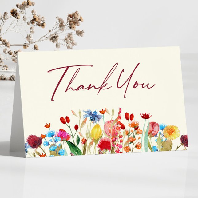 Carte De Remerciements Fleurs sauvages fleurs sauvages Baby shower de jar (Créateur téléchargé)