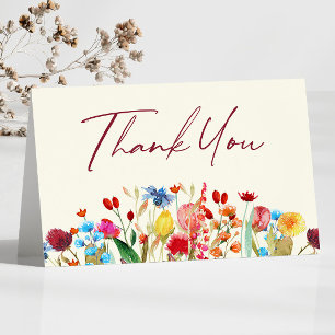 Carte De Remerciements Fleurs sauvages fleurs sauvages Baby shower de jar