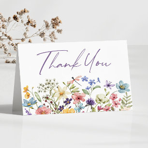 Carte De Remerciements Fleurs sauvages fleurs sauvages Jardin Floral